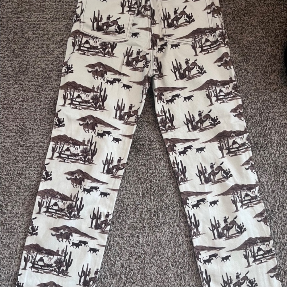 Reformation Women’s Brown and White Western Pants